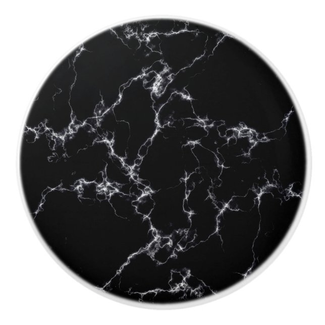 Elegant Marble style4 - Black and White Ceramic Knob (Front)