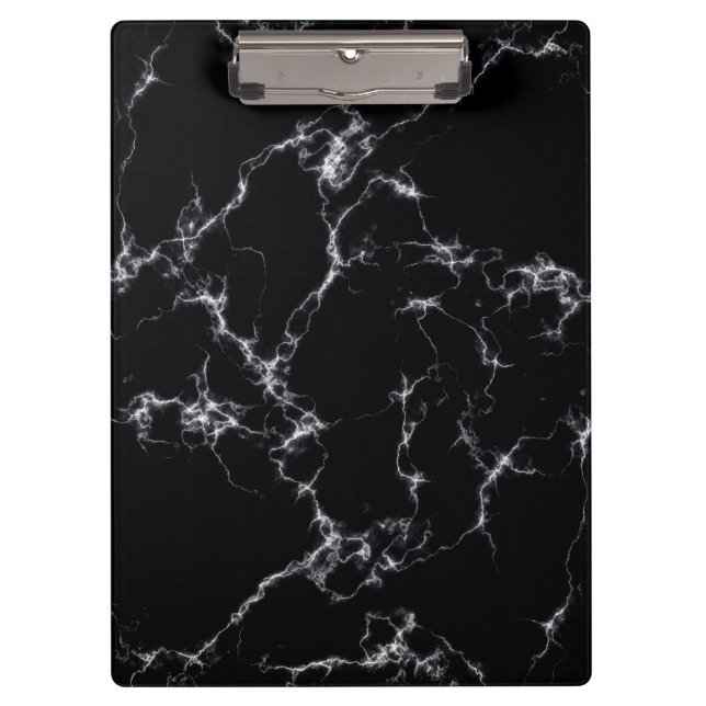 Elegant Marble style4 - Black and White Clipboard (Front)