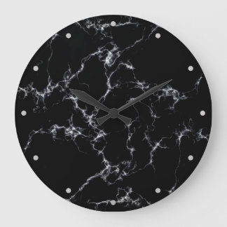 Elegant Marble style4 - Black and White Large Clock