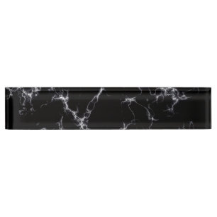 Elegant Marble style4 - Black and White Nameplate