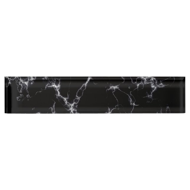 Elegant Marble style4 - Black and White Nameplate (Front)