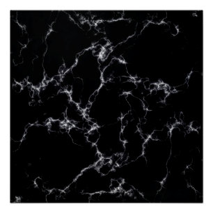 Elegant Marble style4 - Black and White Poster
