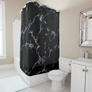Elegant Marble style4 - Black and White Shower Curtain