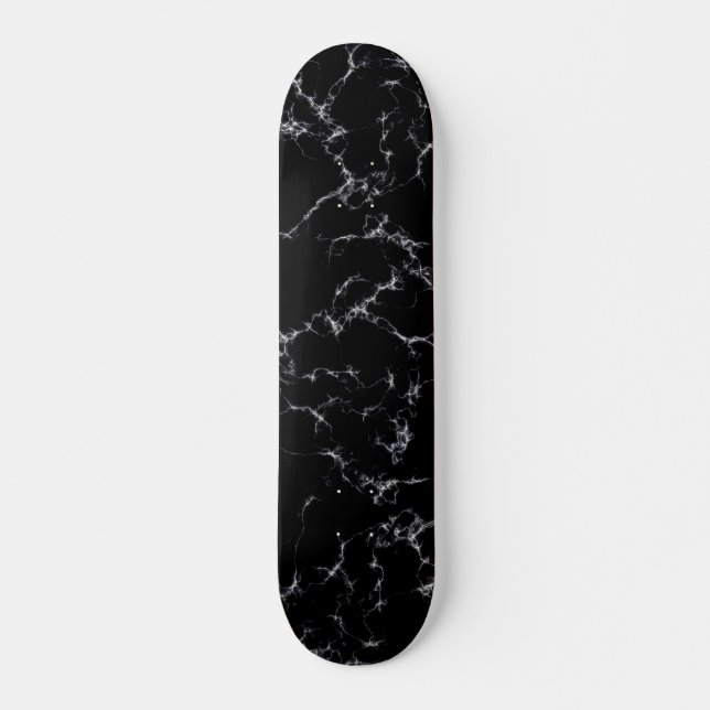 Elegant Marble style4 - Black and White Skateboard (Front)