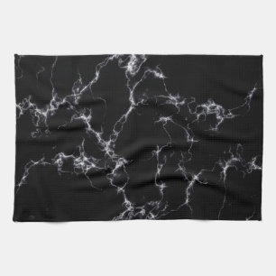 Elegant Marble style4 - Black and White Tea Towel