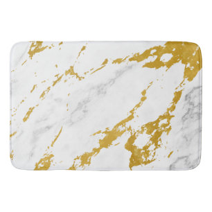 Elegant Marble style6 - Gold and White Bath Mat
