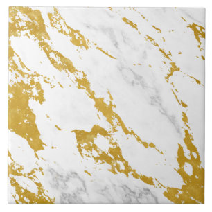 Elegant Marble style6 - Gold and White Ceramic Tile