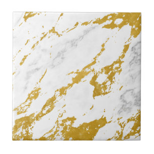 Elegant Marble style6 - Gold and White Ceramic Tile