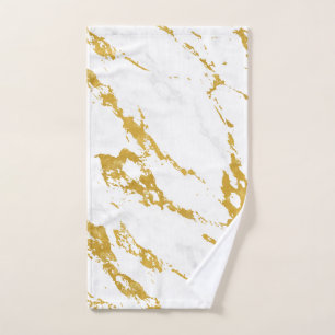 Elegant Marble style6 - Gold and White Hand Towel