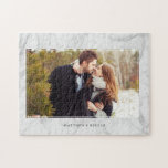 Elegant Marble Texture Frame Photo Jigsaw Puzzle<br><div class="desc">Beautiful personalised photo design.</div>