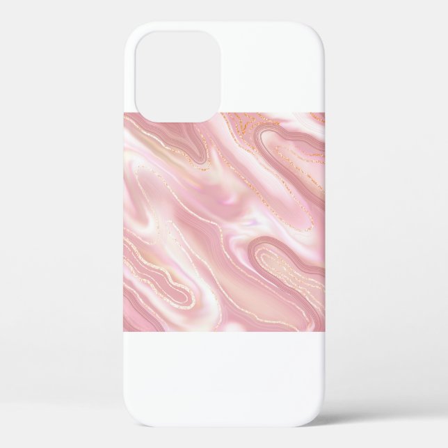 Elegant marble texture. Rose gold liquid shiny tex Case-Mate iPhone Case (Back)