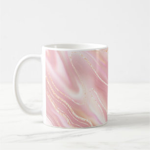 Elegant marble texture. Rose gold liquid shiny tex Coffee Mug