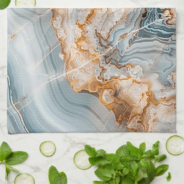 Elegant Marble Texture Tea Towel (Folded)