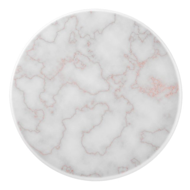 Elegant Marble Trendy Rose Gold Ceramic Knob (Front)