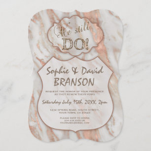 Elegant Marble We stll DO Renew the Vows Invite