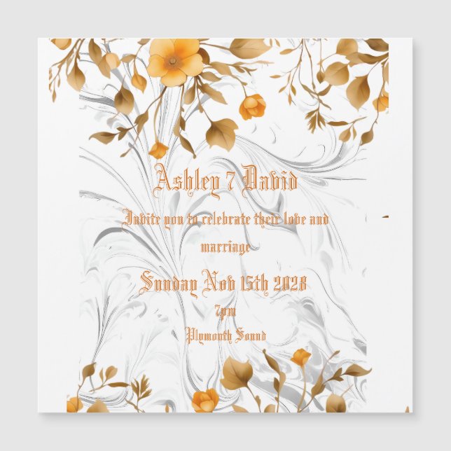 Elegant Marble Wedding Invitation (Front)