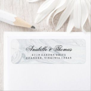 Elegant Marble Wedding Return Address Label