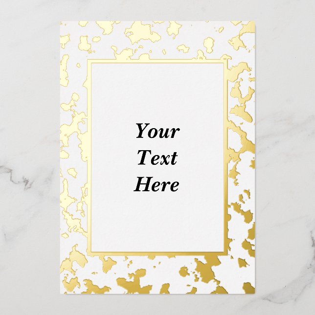 Elegant Marbled Gold Foil Blank Invitation Card (Front)