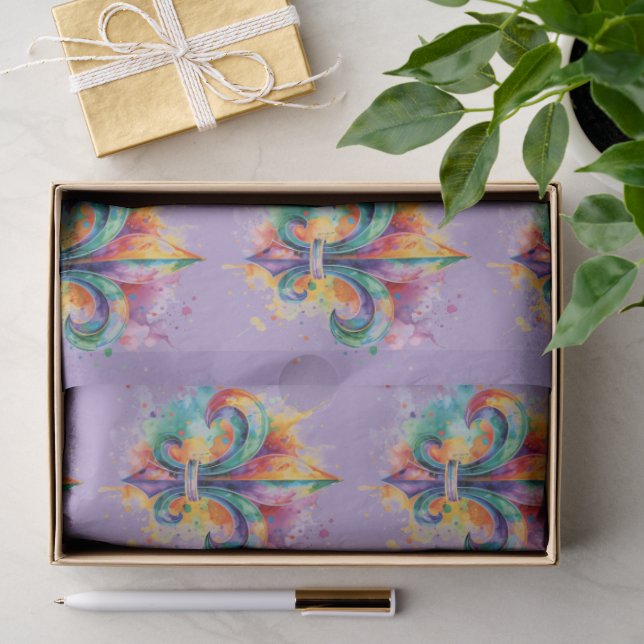 Elegant Mardi Gras Colours Decoupage Tissue Paper (Gift)