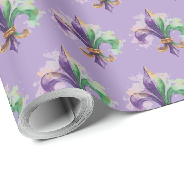 Elegant Mardi Gras Colours  Wrapping Paper (Roll Corner)