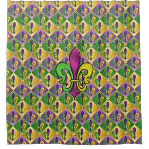 Elegant Mardi Gras Fleur De Lis Design Shower Curt Curtain