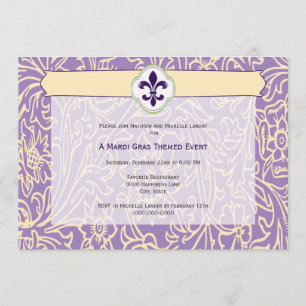 Elegant Mardi Gras Fleur de Lis Event Invitation