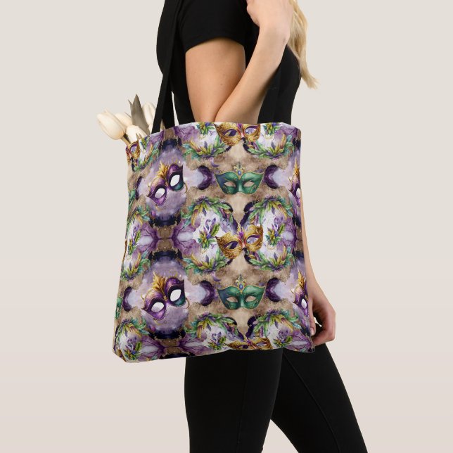 Elegant Mardi Gras Masks Tote Bag (Close Up)