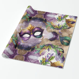 Elegant Mardi Gras Masks Wrapping Paper