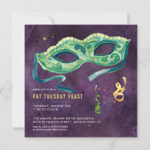 Elegant Mardi Gras Party Invitation