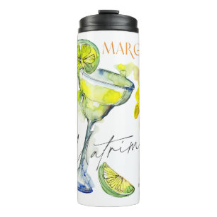 Elegant Margs & Matrimony Bachelorette Weekend Thermal Tumbler