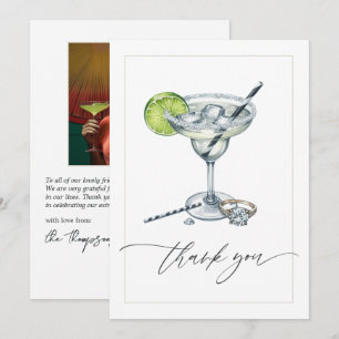 Elegant Margs & Matrimony Bridal Shower Photo Thank You Card