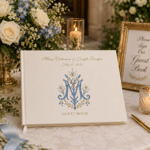 Elegant Marian Catholic Wedding Traditional Guest Book