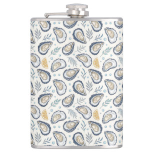 Elegant Marine Oysters Hip Flask