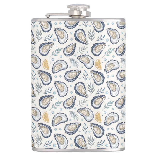 Elegant Marine Oysters Hip Flask (Front)