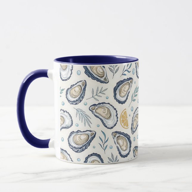 Elegant Marine Oysters Mug (Left)