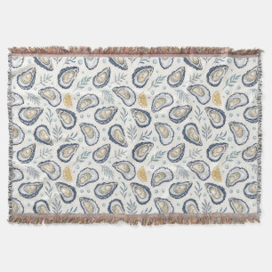 Elegant Marine Oysters Throw Blanket