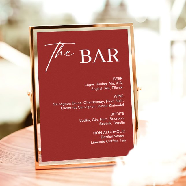 Elegant Maroon Christmas Wedding Bar  Poster (Creator Uploaded)