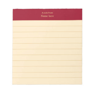Elegant Maroon Header Lined Notepad
