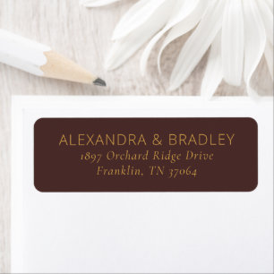 Elegant Maroon Minimalist Calligraphy Return Address Label