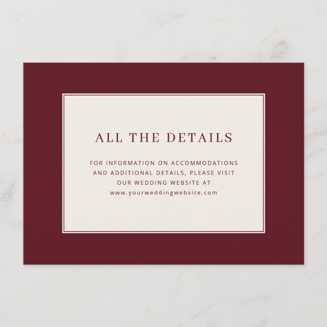 Elegant Maroon Minimalist Card (Front)