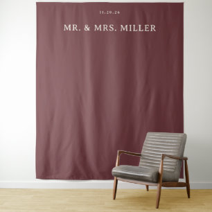 Elegant Maroon Minimalist Invitation Tapestry