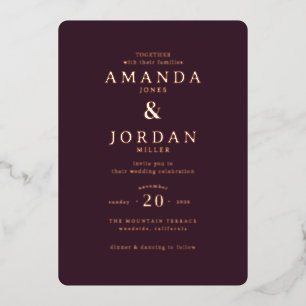 Elegant Maroon Wedding Invitation