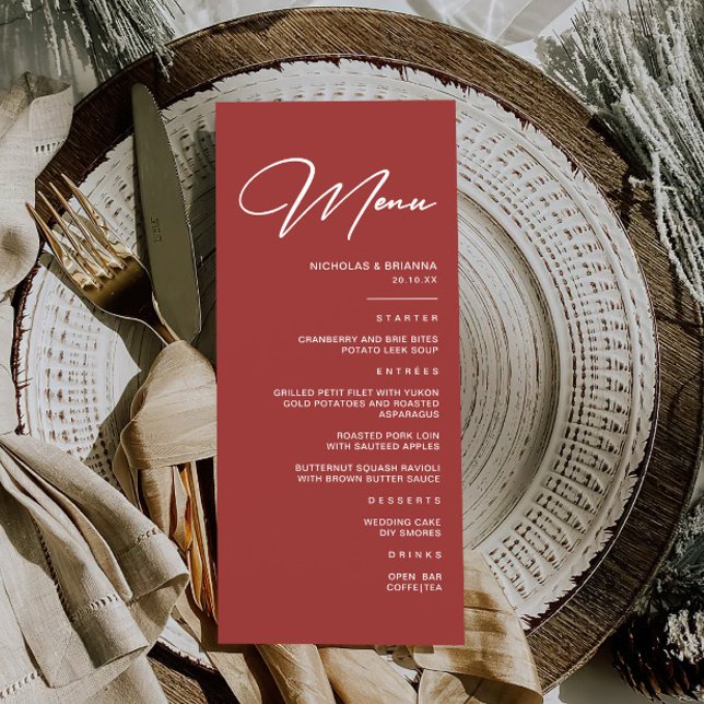 Elegant Maroon Wedding  Menu (Creator Uploaded)