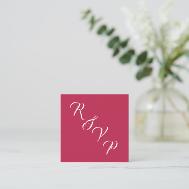 Elegant Maroon Wedding QR RSVP  Enclosure Card (Standing Front)