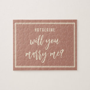 Elegant Marriage Proposal Will You Marry Me Jigsaw Puzzle