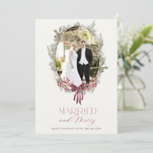 Elegant Married and Merry Holiday Photo Card