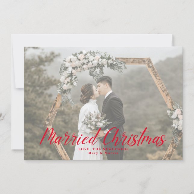 Elegant Married Christmas Newlywed Photo Holiday C (Front)