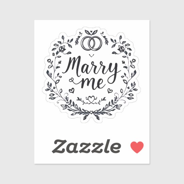 Elegant “Marry Me” Heart Wedding Sticker 💍✨👰 (Sheet)