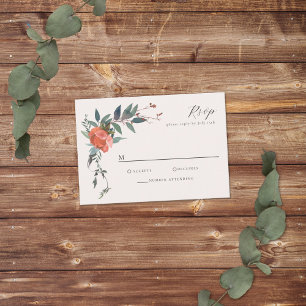 Elegant Marsala Peach Botanical Garden RSVP Card