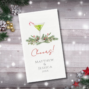 Elegant Martini Cocktail Cheers! Personalised Napkin